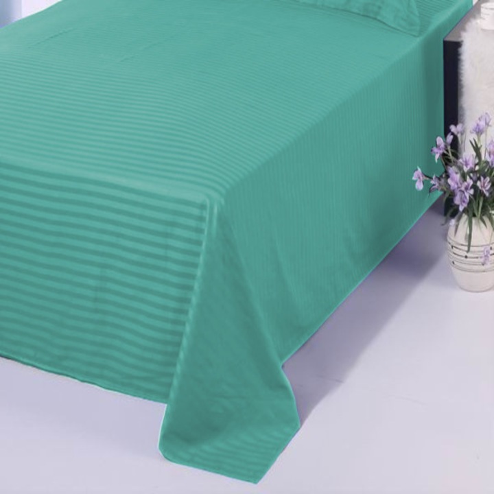 Единичен чаршаф Damascus Polycotton райе 1 см, 160 x 230 см, Pucioasa, Син