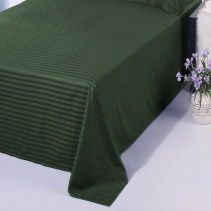 Чаршаф за един човек Damascus Polycotton райе 1 см, 160 x 230 см, Pucioasa, Зелен
