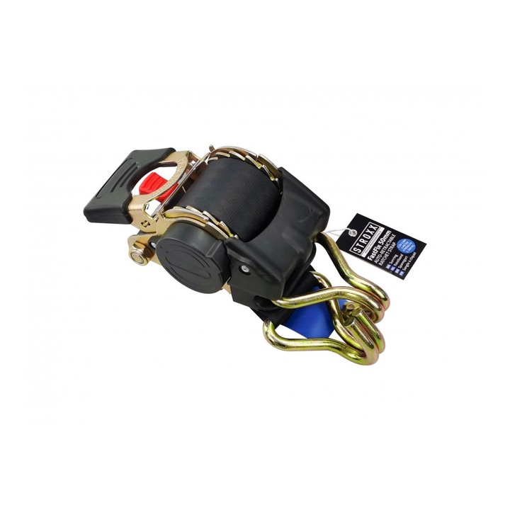 Chinga de ancorare cu clichet si retractie automata STROXX rezistenta 1500 kg latime 50 mm lungime 4 metri culoare neagra
