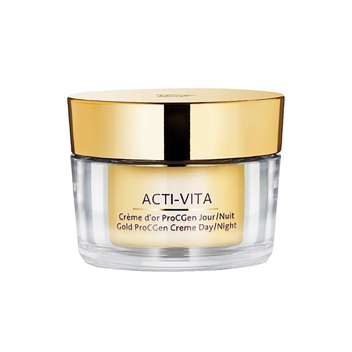 Crema de zi si noapte cu aur de 24K si Vitamina C, anti-aging si antirid, revitalizeaza si intinereste tenul matur, varsta peste 45 ani, 50 ml, Monteil Paris®