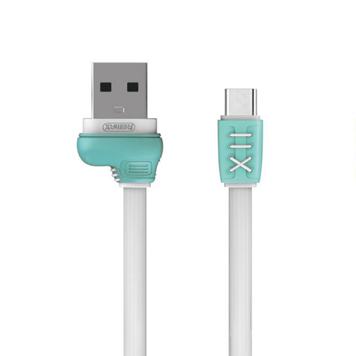 Adatkábel Remax RC-112a, futócipő, USB, USB-C, fehér/zöld