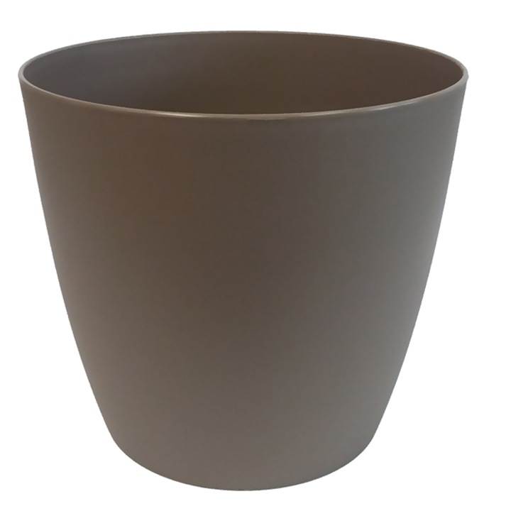 Ghiveci, Hydrostab, Plastic, Ella Matt 21, 21x18.7cm, interior si exterior, Maro inchis