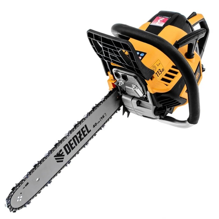 DENZEL láncfűrész, DS-4516, benzin, 45 cm3, 1,7 kW, 16", dőlésszög 0,325", ferde 0,058", 64 szem