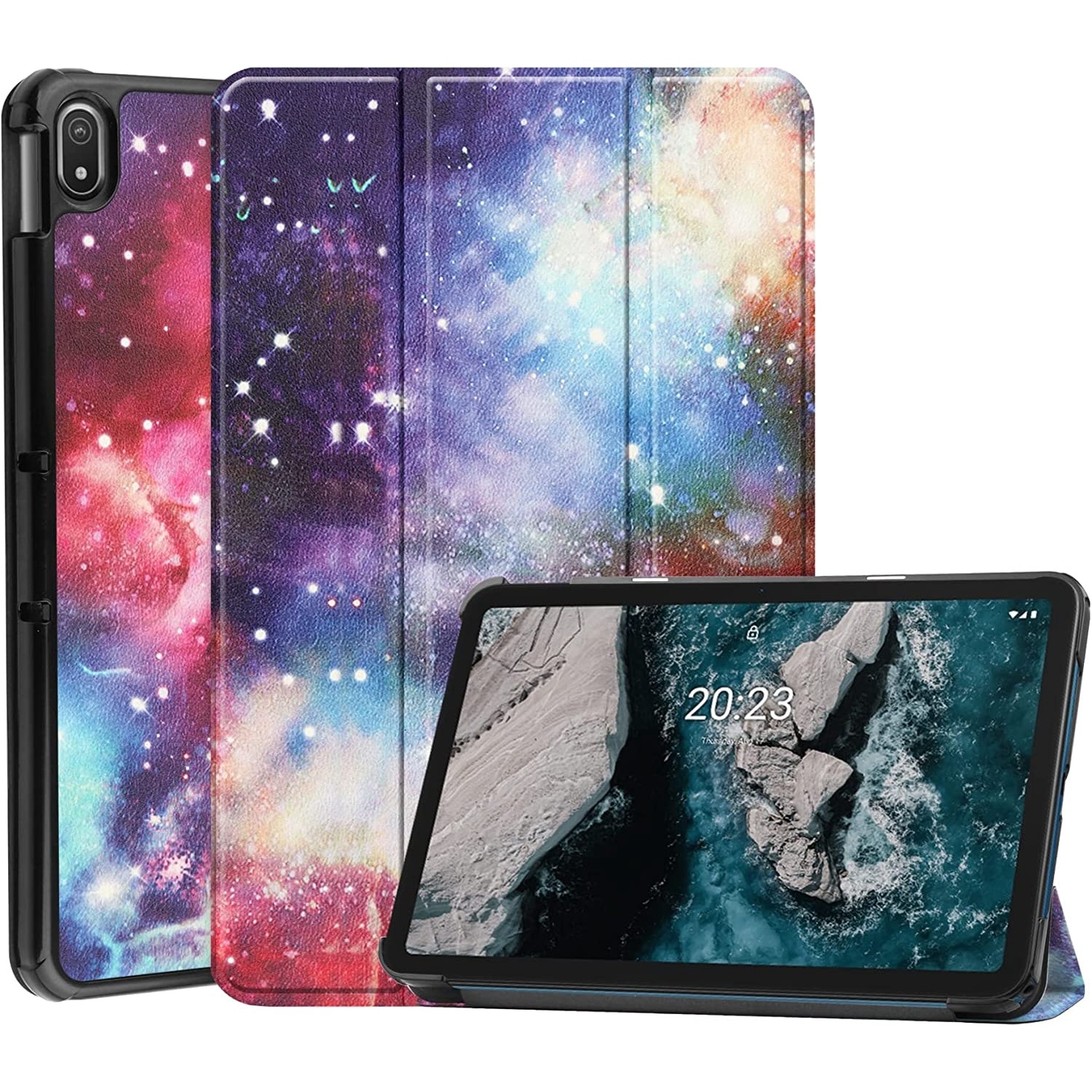 Husa Slim Sigloo, Smart Cover, Trifold, pentru tableta Nokia T21 2022, 10,4inch, model Galaxy