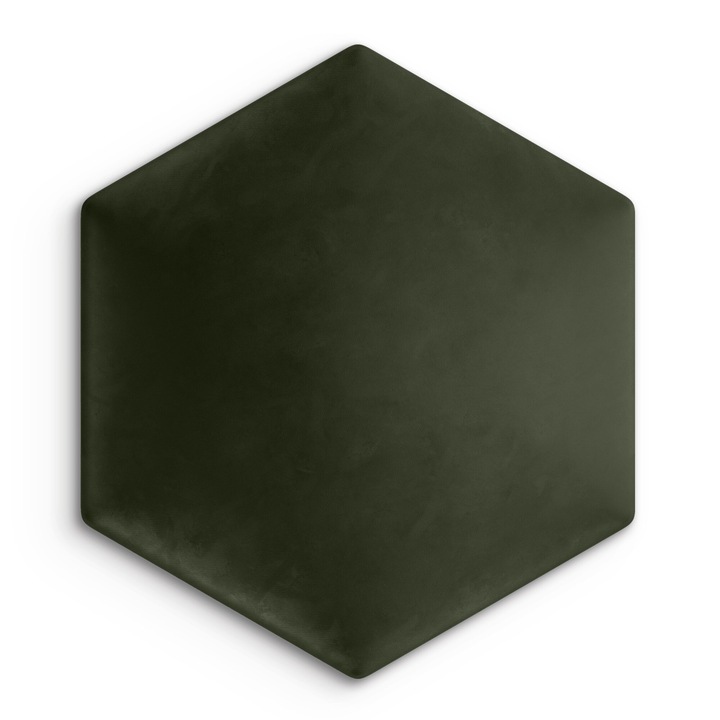 Тапициран Панел За Стена Кадифе 3D Каки Шестоъгълник 40x35см