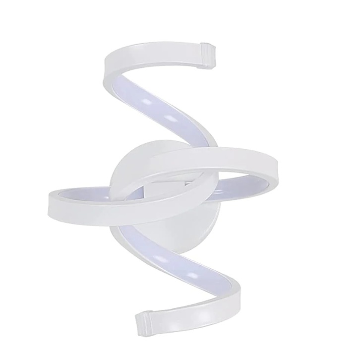 Lampa De Perete Cu Led, Comely, Aluminiu, Spirala Incrucisata, 220v, 20w, Lumina Calda, Alb
