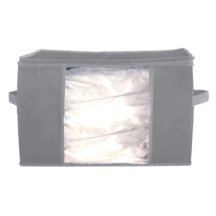 Set sac vidat cu husa pentru depozitare, polipropilena, gri, 70 x 105 x 50 cm, ideal pentru lenjerii, pilote