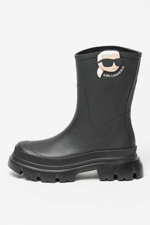 Karl Lagerfeld, Боти Trekka Rubber с лого, Черен