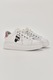 Karl Lagerfeld, Pantofi sport de piele si piele ecologica, Alb, Albastru, 38