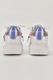 Karl Lagerfeld, Pantofi sport de piele si piele ecologica, Alb, Albastru, 38