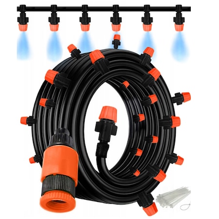 Sistem de Irigare Ideal pentru Gazon/Gradina/Terasa, Plastic, Perdea de Apa, Duze Reglabile, 10M