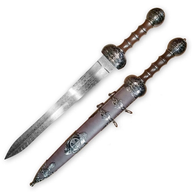 Sabie Romana Gladius cu Teaca, din Otel Inoxidabil, 78.5 cm, DV-1049BK ...