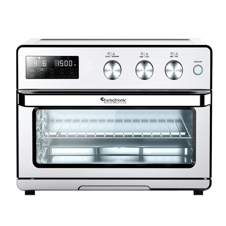 Professzionális forrólevegős sütő 3 az 1-ben TurboTronic TT-AF32DRD, szárító, rotisserie, 1700 W, 32 l, időzítő, olajmentes, rozsdamentes acél