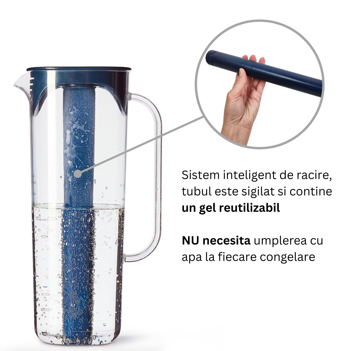 MOPPA Pitcher with lid, dark blue, transparent - IKEA