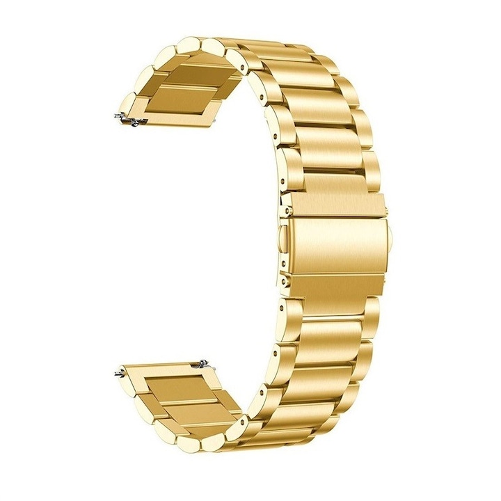 Best Accessories Fém szíj, Amazfit BIP / Amazfit GTS / GTS 2 / GTS 3 / GTS 4 / MINI / Samsung Galaxy Watch 4 40/42/44/46mm / Samsung Galaxy Watch 5 40/44/45mm / Huawei Watch GT 2 42mm / GT 3 készülékekhez 42mm, Elegant 20mm, arany