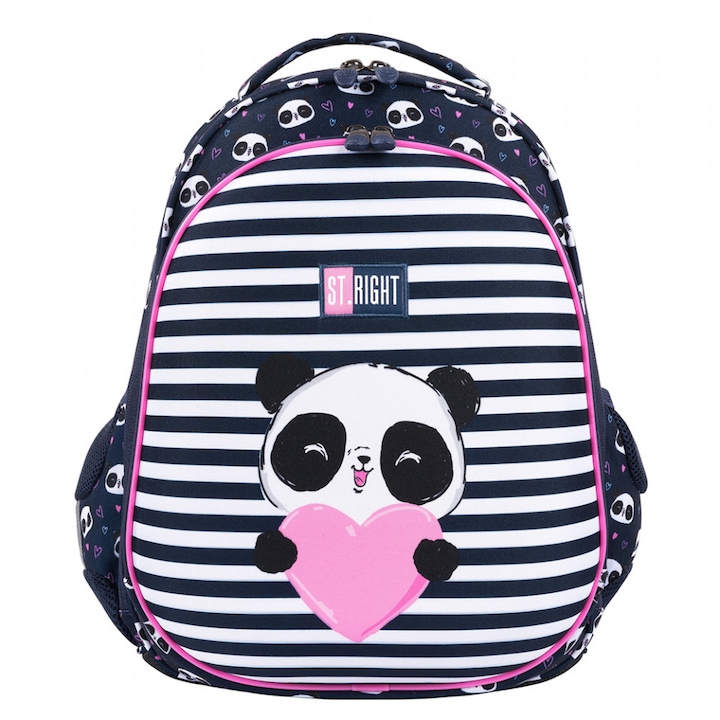 Ghiozdan Prescolari si Scolari, 2 Compartimente, St.Majewski, Ergonomic, Ajustabil pe Inaltime, Colectia St.Right - Love Panda HB01 39x29x17cm