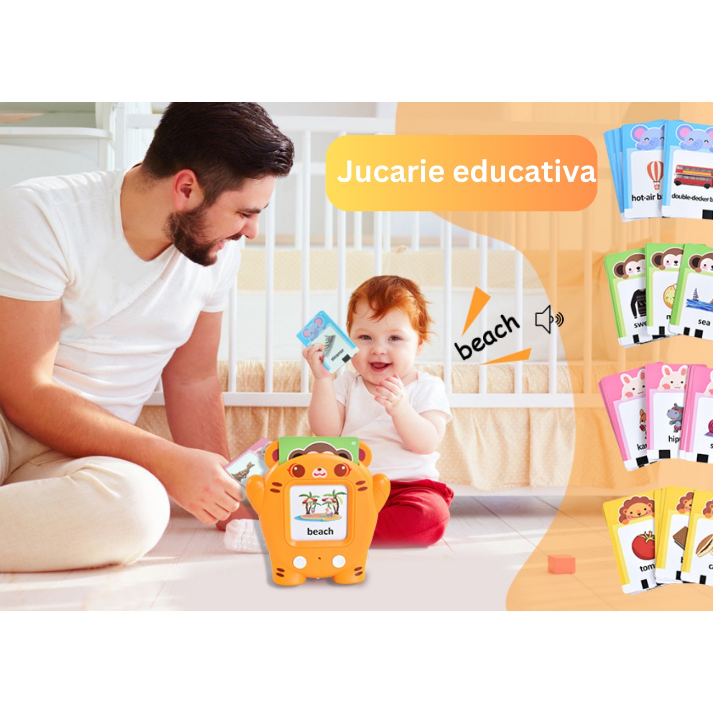 Jucarie Educativa Montessori, Set Masina De Invatare Cu Cititor De ...