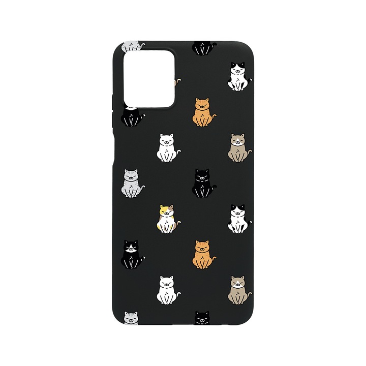 BestCase Slim Szilikon 0.8MM telefontok, Vivo Y01, Cat Pattern, B 1027