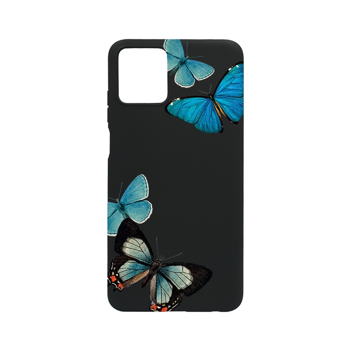 BestCase Slim Szilikon 0.8MM telefontok, Vivo Y01, Beautiful Blue Butterflies, B 991