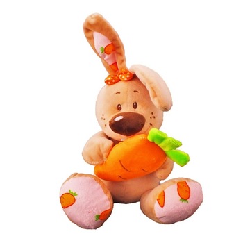 Figurina Iepuras cu Morcov din plus 24 cm - crem, Radar 97156, 1 buc Figurina Iepuras cu Morcov din plus 24 cm - crem, Radar 97156, 1 buc