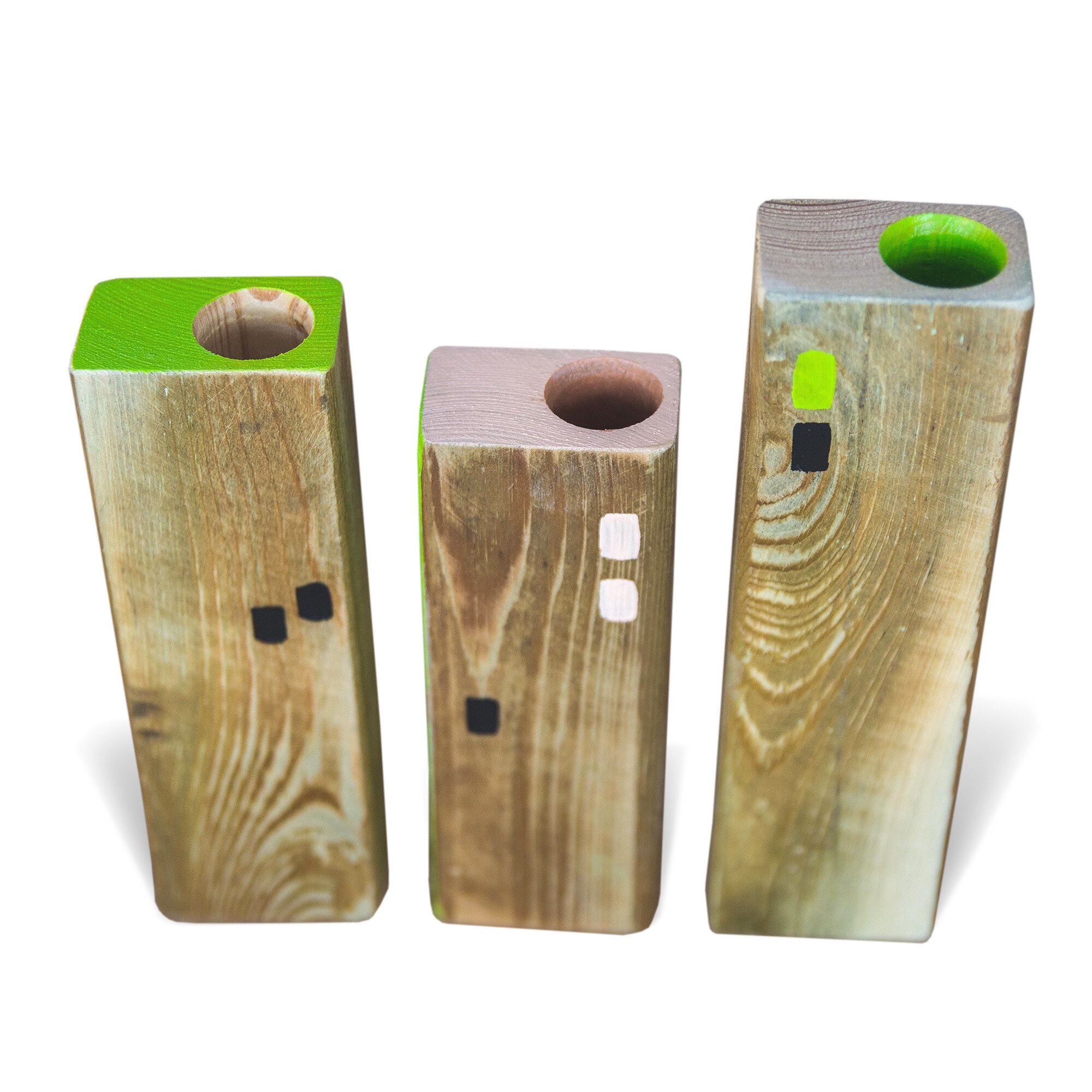 Set x 3, Vaze si boluri decorative, Deco-Box, Urban, Design Made in RO, Pictat Manual Acrilic Verde