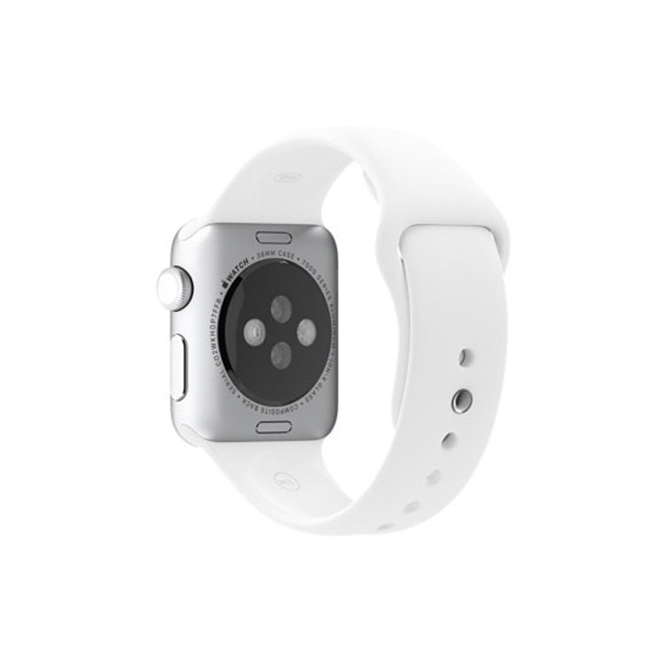 Curea compatibila cu Apple Watch 1/2/3/4, Bratara Sport, Silicon, 38mm, Alb