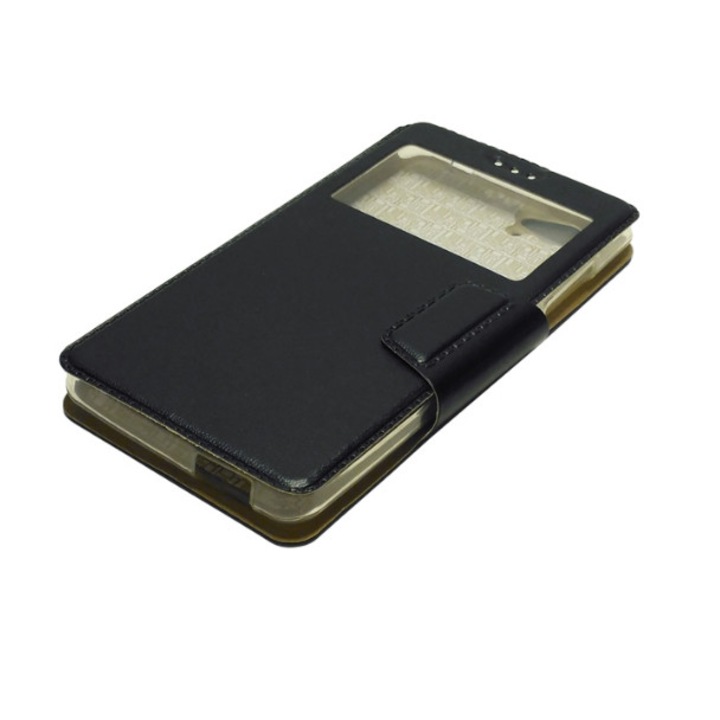Защитен калъф тип книга с отвор, За Lenovo A6000, Черен