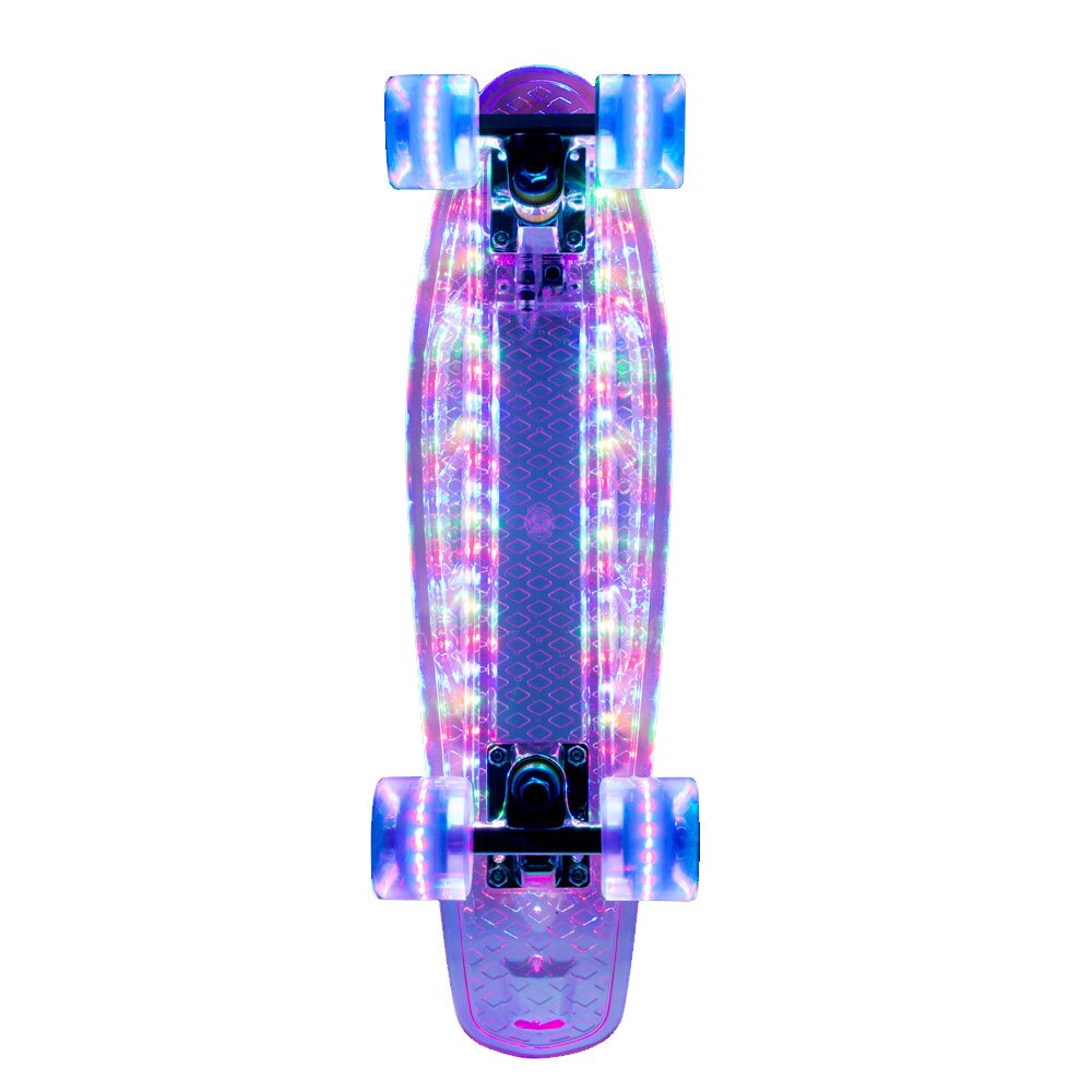 Penny Board cu placa LED si roti LED WORKER Lumy 100 22 - 2016 ,roz