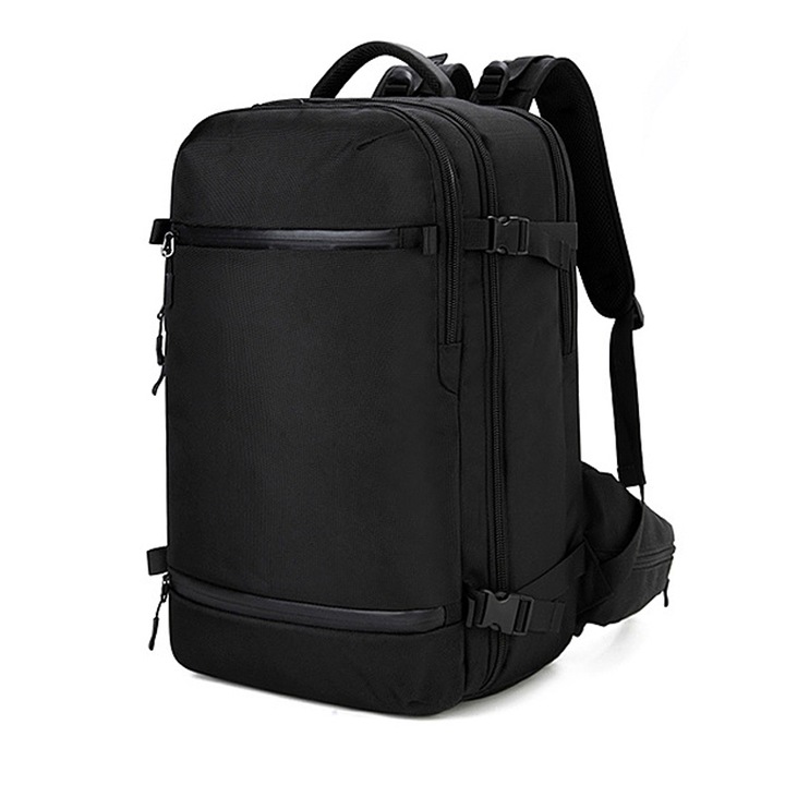 Rucsac pentru calatorie OZUKO, extensibil, port USB, antifurt, impermeabil, buzunar pentru incaltaminte, husa de ploaie, unisex, negru