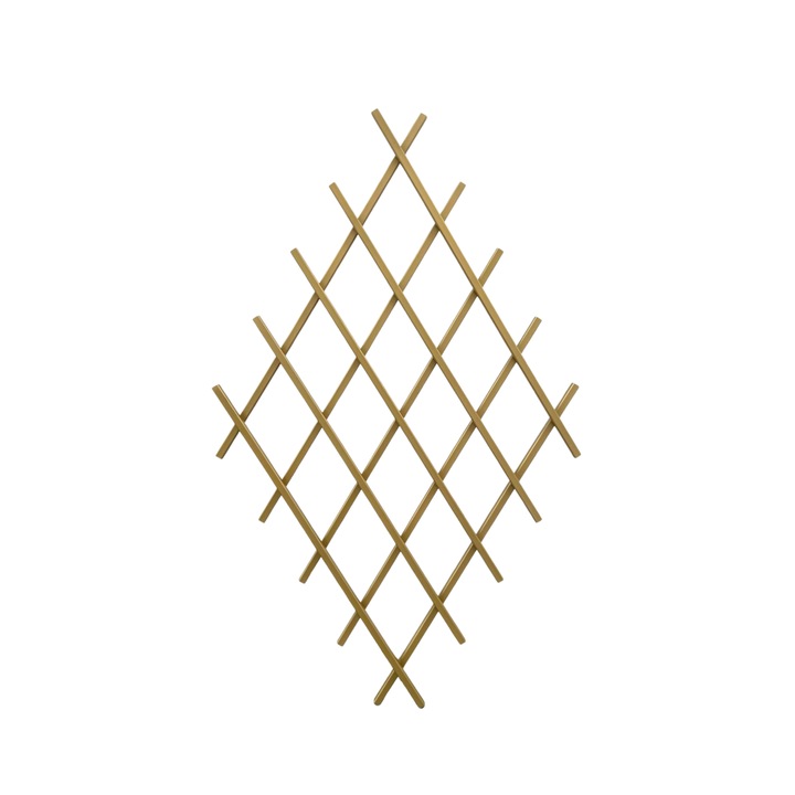 Romby Gold fém faliakasztó, ultra modern, absztrakt kivitel, 10 felfüggesztési pont, 150x95x10 cm, arany