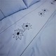 Единичен бродиран комплект спално бельо, Casa Bucuriei, модел Watter Lilly, 6 части, син, 100% памук, чаршаф с размери 180/270 см и плик за завивка 150/220 см