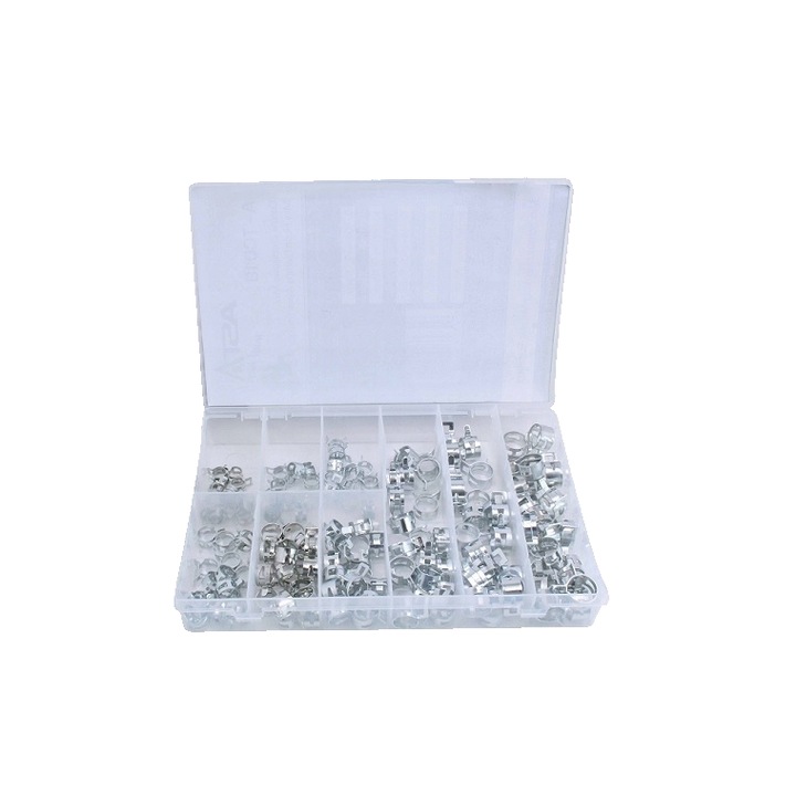 Set coliere pentru furtun Asta, inox, 135 piese, rezistent la coroziune, dimensiuni variate