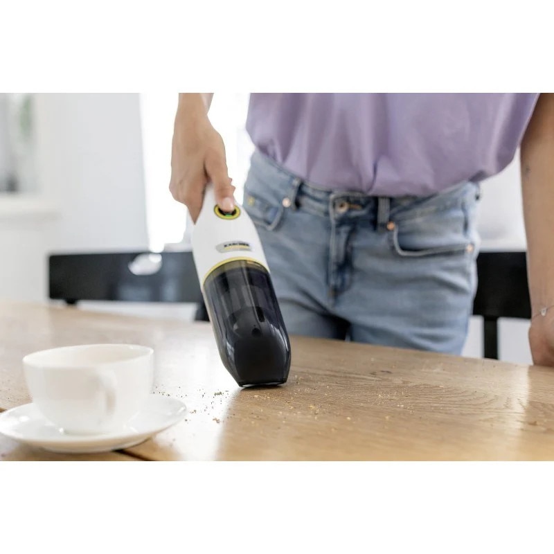 Aspirator de Mana KARCHER CVH 2 CVH24BAT, 4.2V, Autonomie Maxima 10 min, Motor BLDC, Alb-Negru
