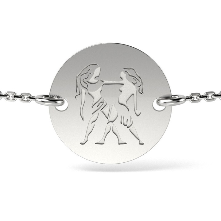 Сребърна гривна ATCOM, модел Близнаци, 12 mm, 925 сребро, елегантен дизайн