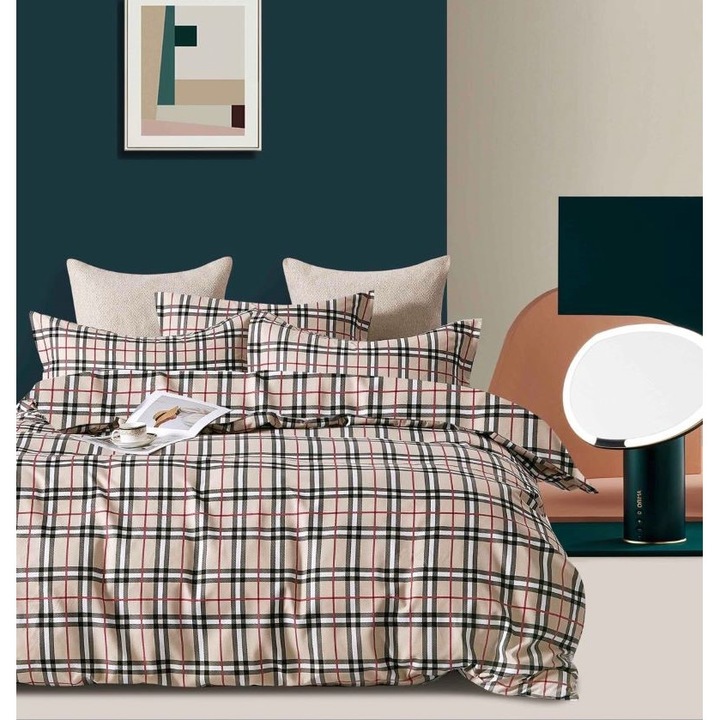 Спално бельо Jojo Home, Карирано, 6 части, 2 лица, 245x250см, Finet Superior