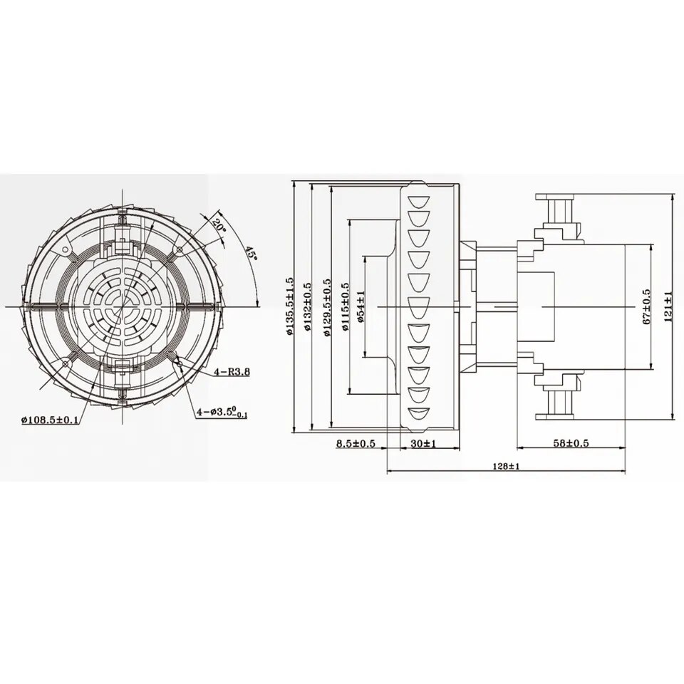 Универсален вакуумен мотор V2Z-P22-016, 230V 1200W, за търговски ...
