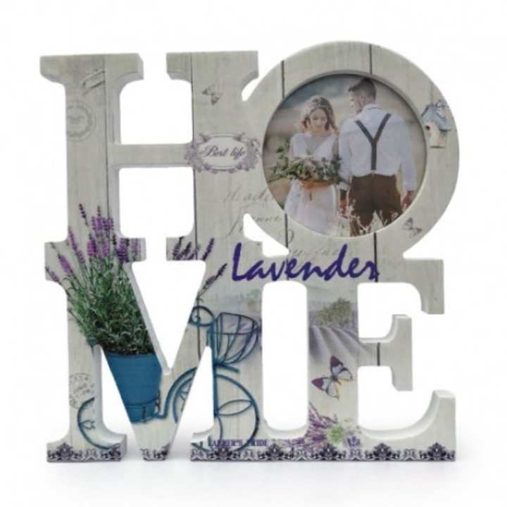 Rama foto HOME, model lavanda, 19 x 19 cm
