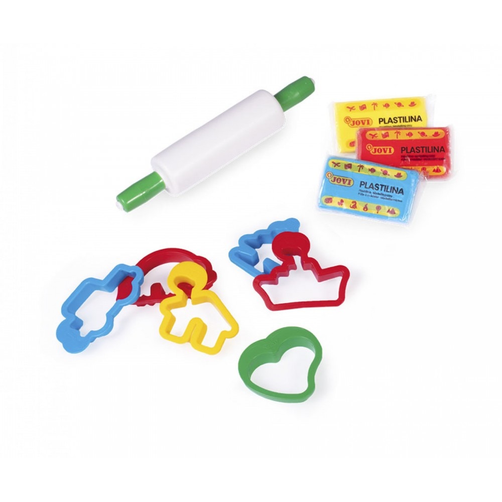 Set Modelaj Set modelaj 6 forme + 1 intinzator + 3 batoane plastilina Jovi - eMAG.ro