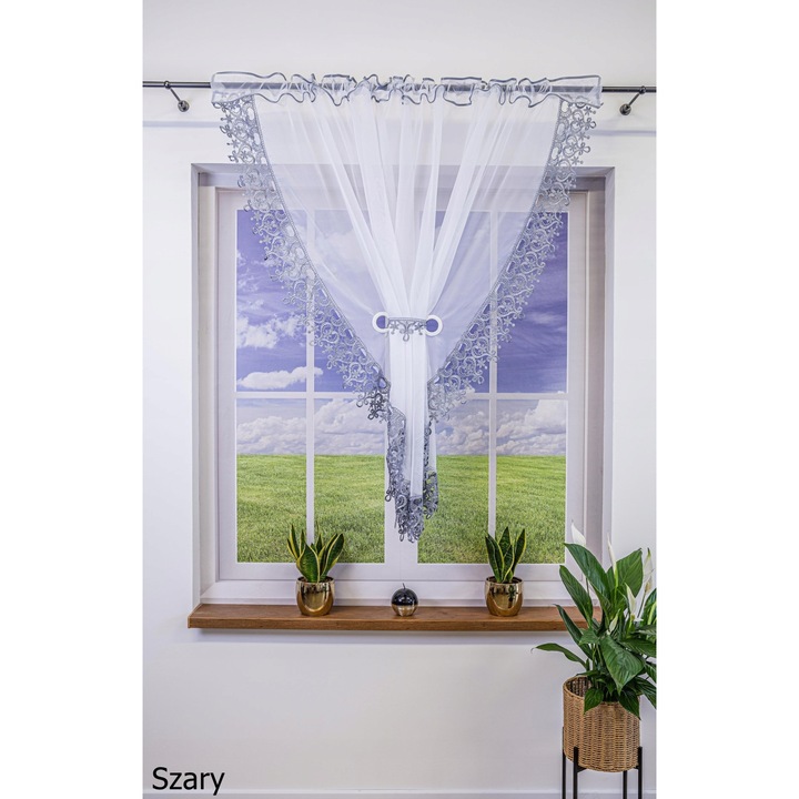 Készre varrt függöny, Tokio, 250 x 160 cm, Szürke