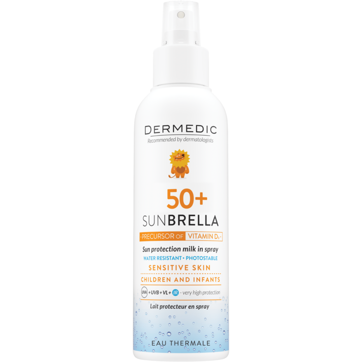 Слънцезащитно спрей мляко SPF 50+ Sunbrella Baby Dermedic, 150 мл