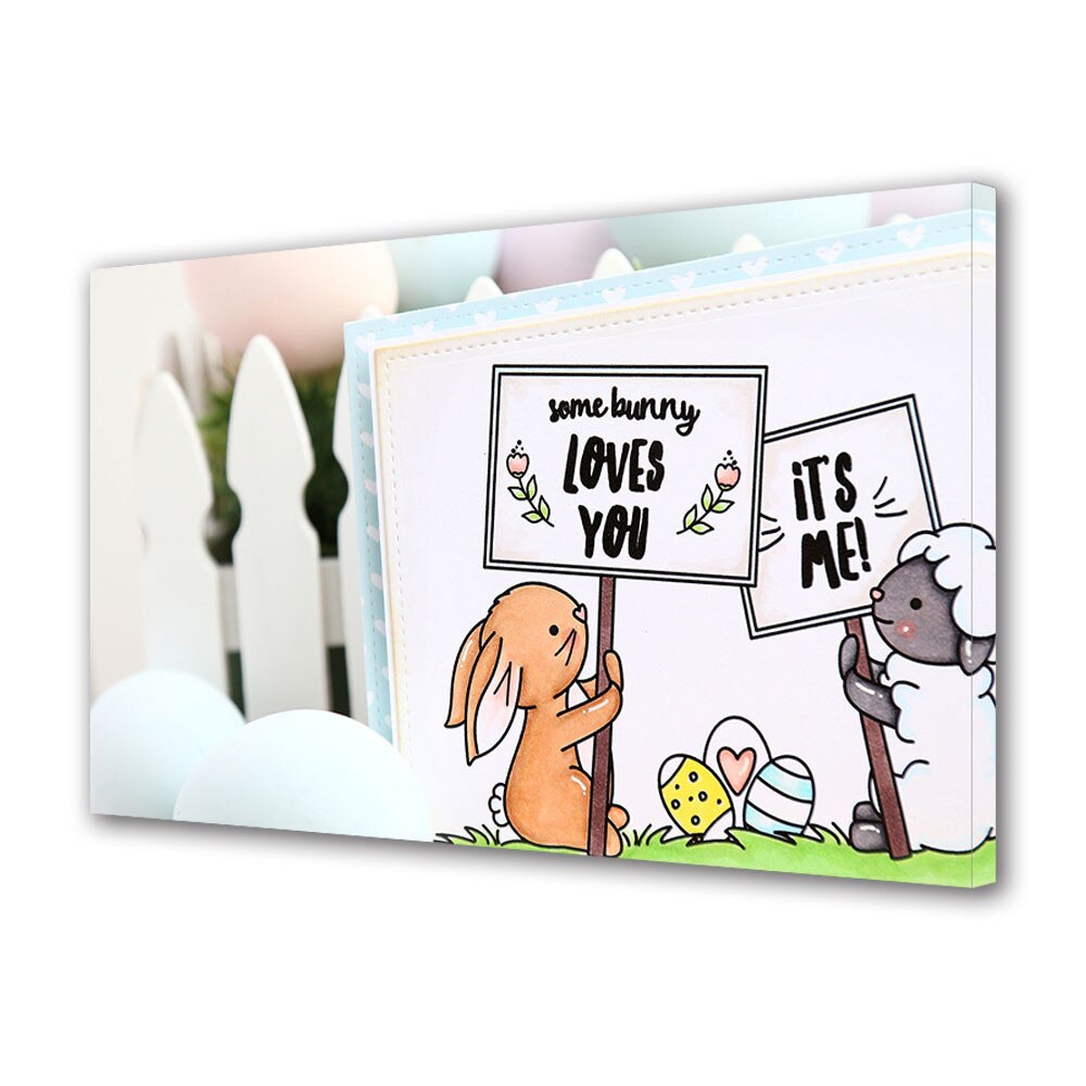 Tablou Canvas Sarbatori Paste Iepurasi care te iubesc 20 x 30 cm