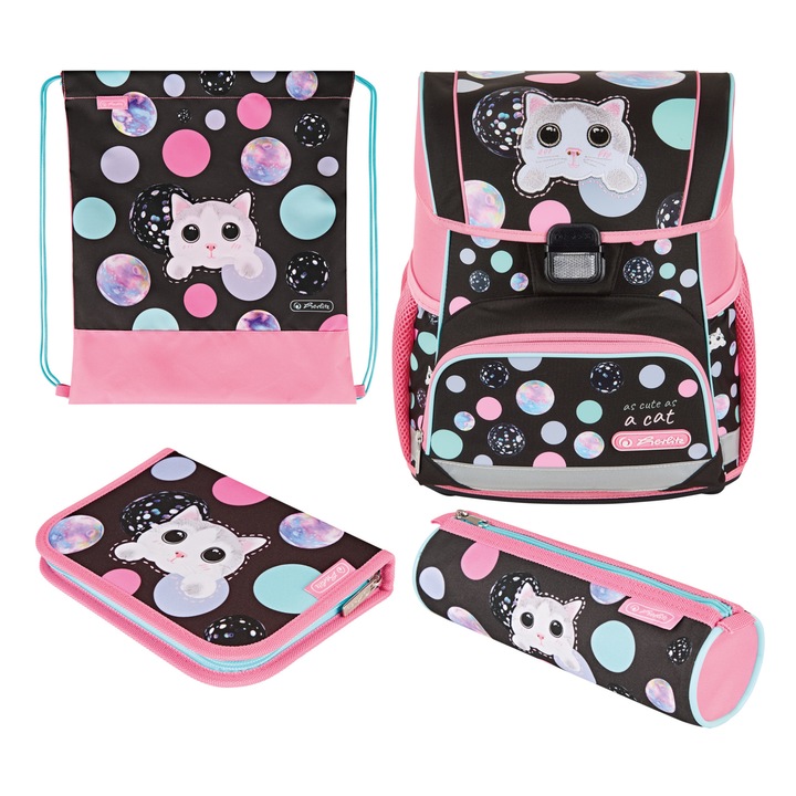 Раница Herlitz Loop Plus, Оборудвана, Cute Cat