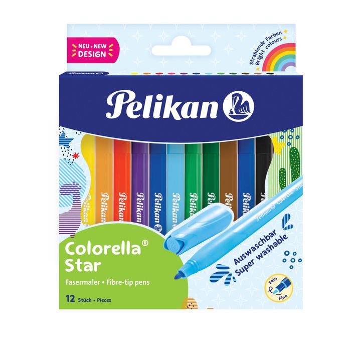 Pelikan Colorella Star, C302-es filctoll, 12 szín