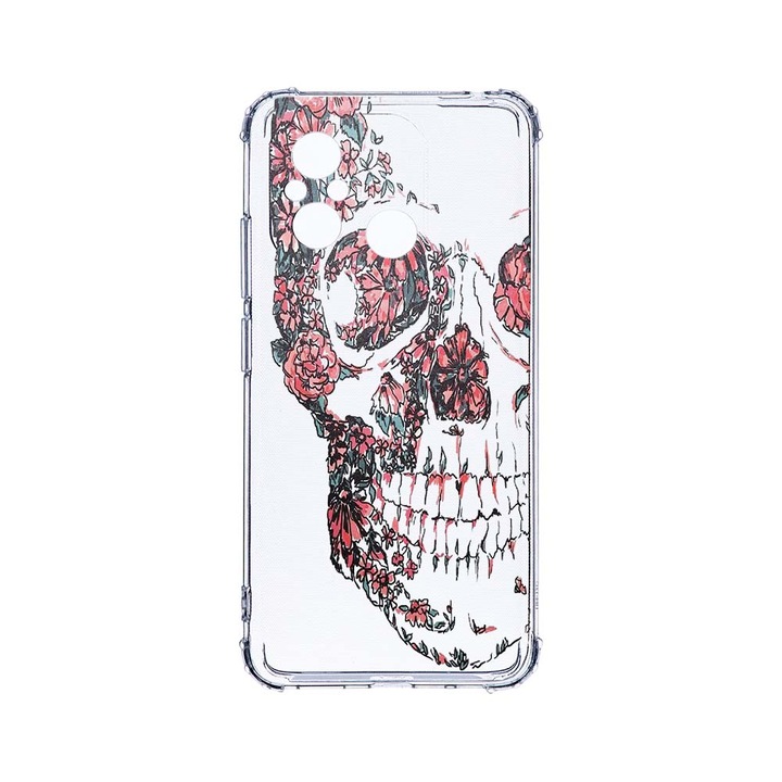 Husa BestCase® Anti Shock 1.5MM, Compatibila Cu Xiaomi Redmi 12C, Skull, 1.5MM, Rezistenta La Socuri, Protectie Camera, AS 253