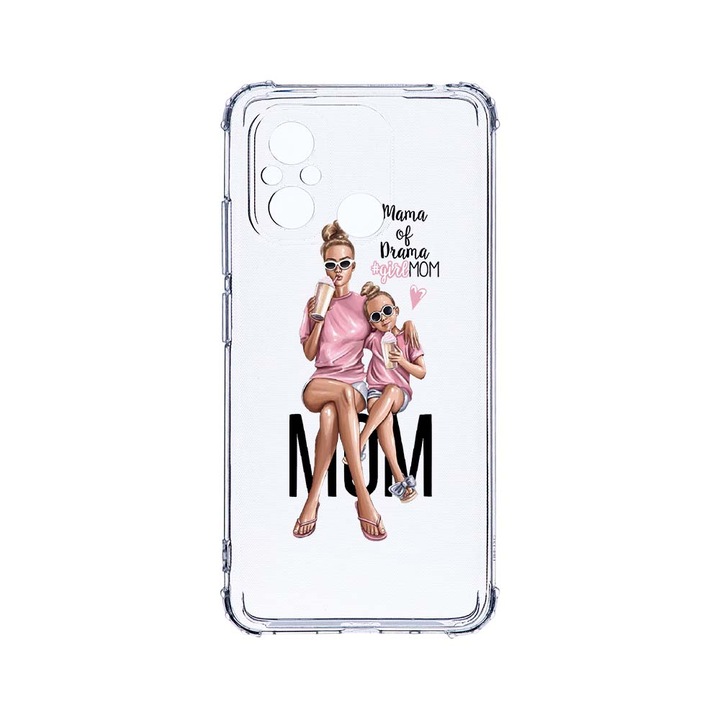 Husa BestCase® Anti Shock 1.5MM, Compatibila Cu Xiaomi Redmi 12C, Girl Mom Mama of Drama, 1.5MM, Rezistenta La Socuri, Protectie Camera, AS 558