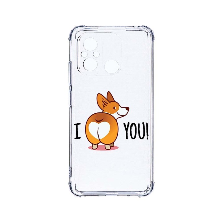 Husa BestCase® Anti Shock 1.5MM, Compatibila Cu Xiaomi Redmi 12C, Sweet doggy Emoji, 1.5MM, Rezistenta La Socuri, Protectie Camera, AS 593