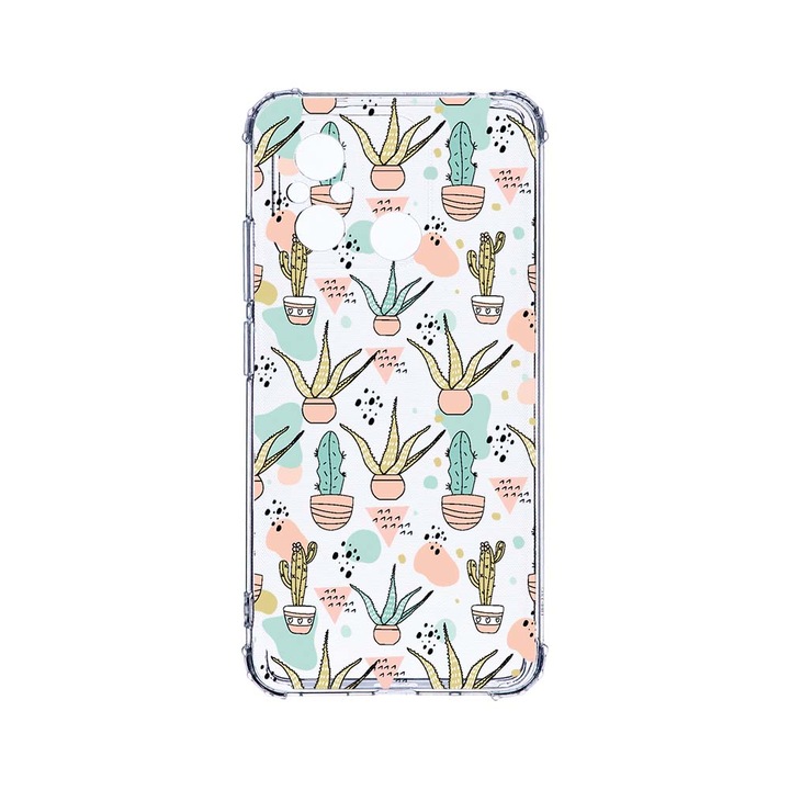 Husa BestCase® Anti Shock 1.5MM, Compatibila cu Xiaomi Redmi 12C, Cactus, 1.5MM, Rezistenta La Socuri, Protectie Camera, AS 774