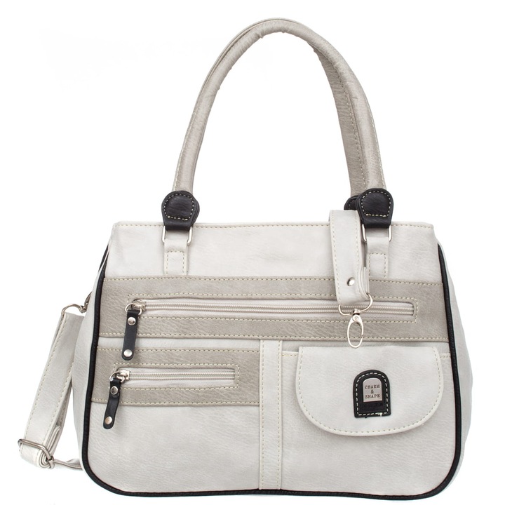 Női táska, Charm & Shape, Szintetikus bőr, 32 x 12 x 24 cm, Szürke