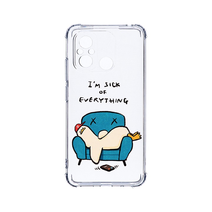 Husa BestCase® Anti Shock 1.5MM, Compatibila Cu Xiaomi Redmi 12C, I'm Sick Of Everything, Rezistenta La Socuri, Protectie Camera, AS 1017