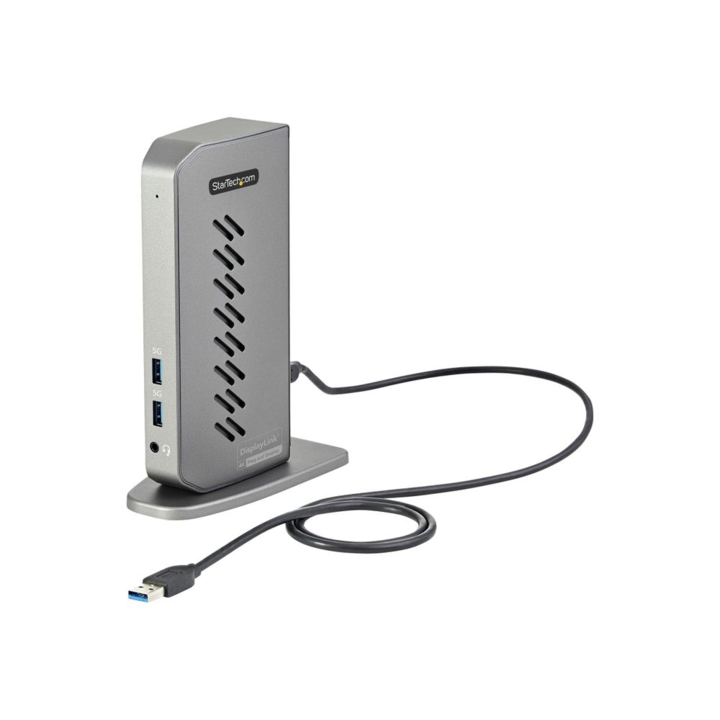 USB 3.2 докинг станция и порт репликатор, Startech, Gen 1 (3.1 Gen 1) тип B, кабелен, DK30A2DHUUE, сив